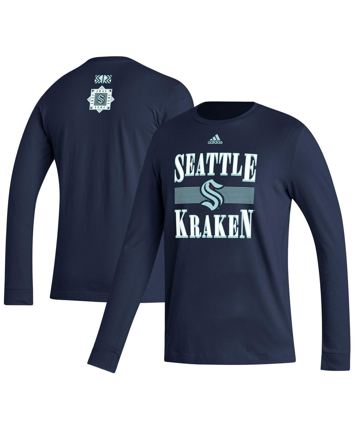 Mens adidas Navy Seattle Kraken Reverse Retro 2.0 Fresh Playmaker Long Sleeve T-Shirt Krk Blue Product Image