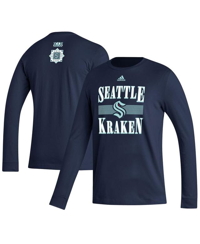 Mens adidas Navy Seattle Kraken Reverse Retro 2.0 Fresh Playmaker Long Sleeve T-shirt Product Image