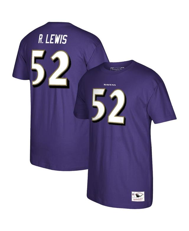 Mens Mitchell & Ness Ray Lewis Baltimore Ravens Retired Player Logo Name & Number T-Shirt Product Image