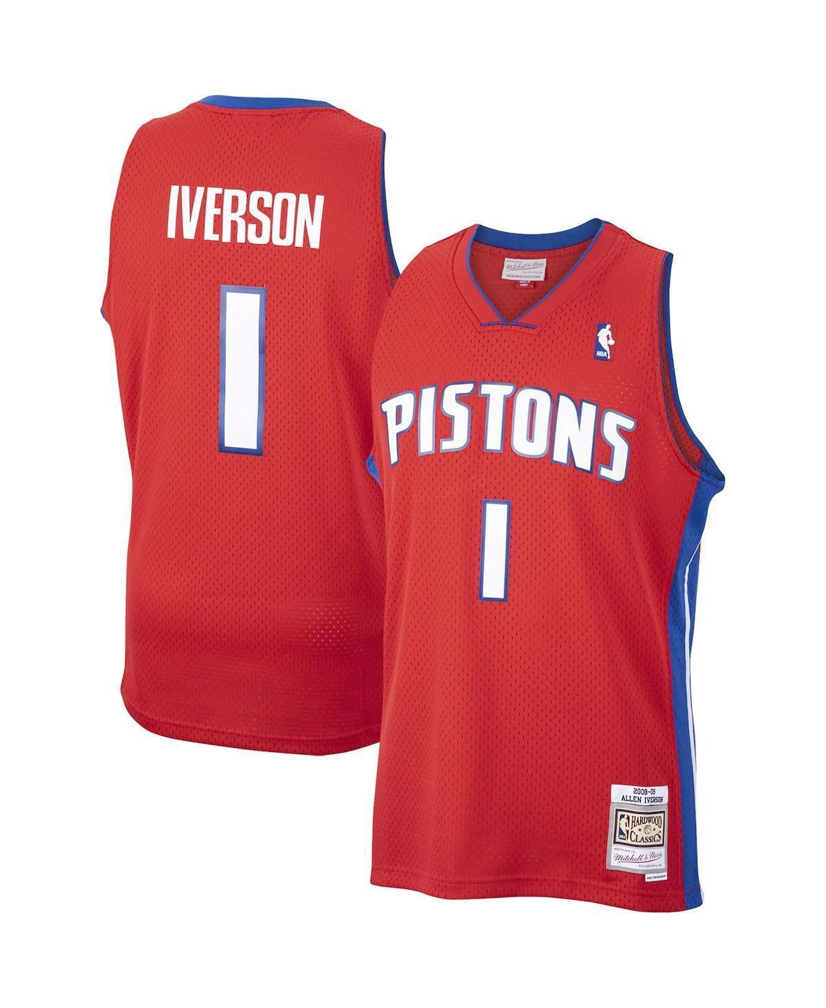 Mens Allen Iverson Red Detroit Pistons 2008-09 Hardwood Classics Swingman Jersey - Red Product Image