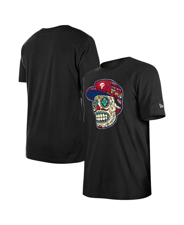 New Era Mens Black Philadelphia Phillies Sugar Skulls T-Shirt Product Image