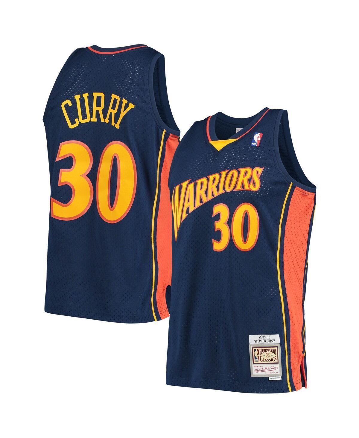 Mens Mitchell & Ness Stephen Curry Golden State Warriors 2009-10 Hardwood Classics Swingman Player Jersey Blue Product Image