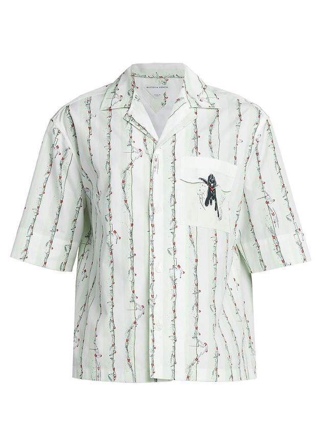 Bottega Veneta Stripe Swimmer Print Camp Shirt Product Image