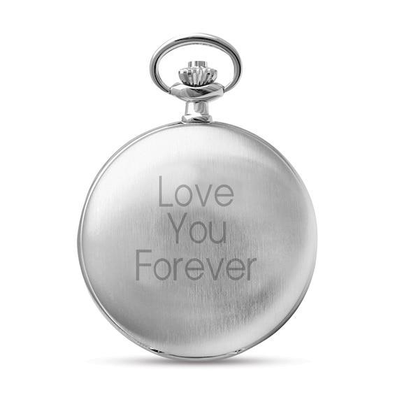 Men's Charles-Hubert Engravable Pocket Watch with White Dial (8 Lines) Product Image