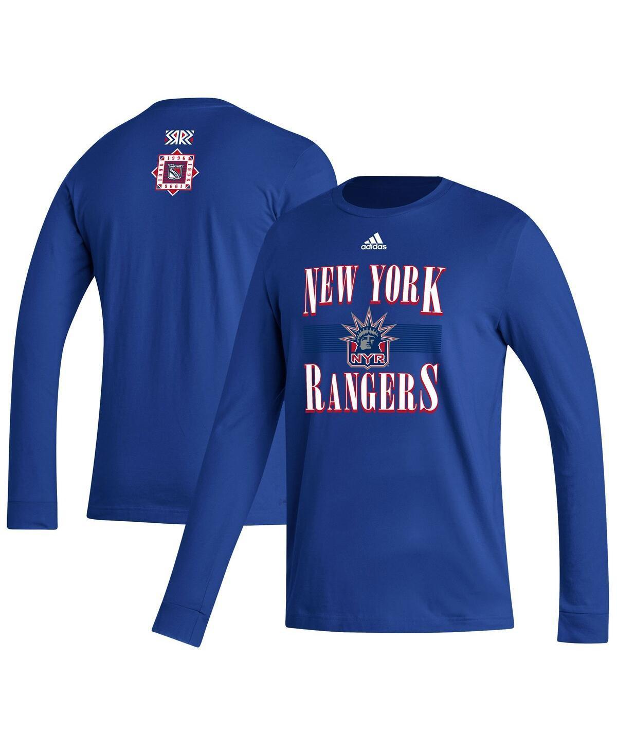 Mens adidas Royal New York Rangers Reverse Retro 2.0 Fresh Playmaker Long Sleeve T-Shirt Product Image