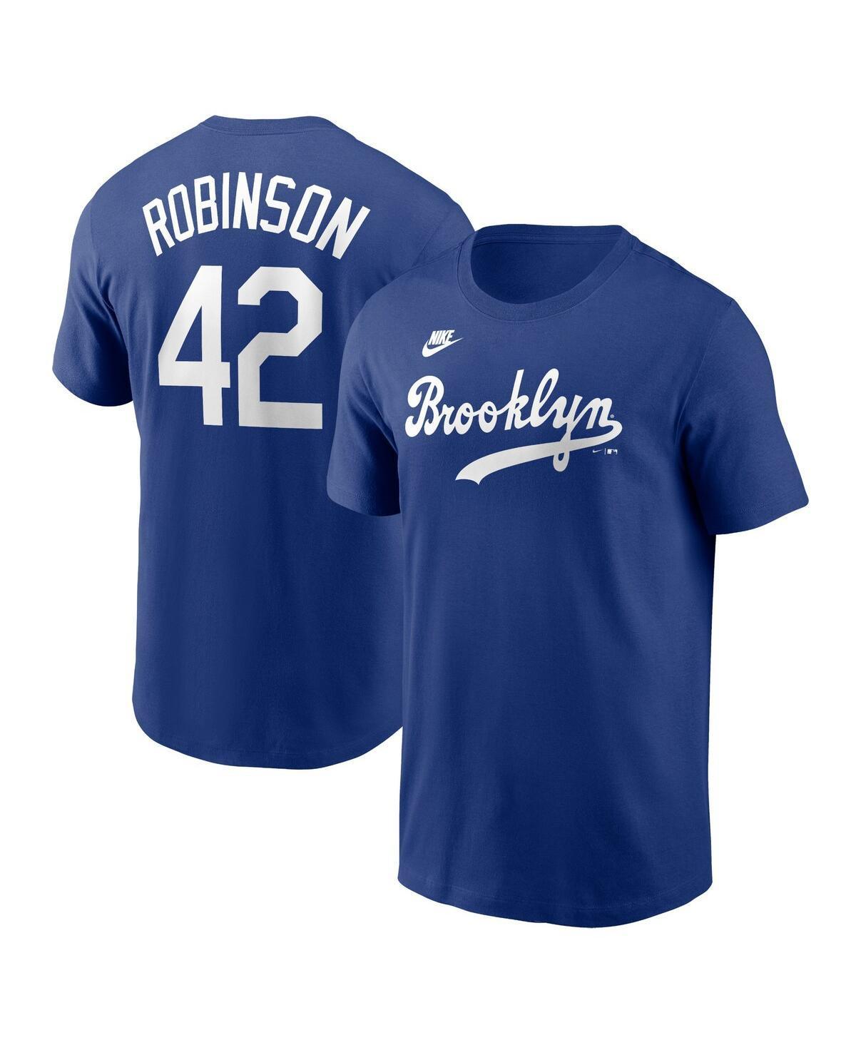 Nike Mens Jackie Robinson Royal Brooklyn Dodgers Cooperstown Collection Fuse Name Number T-Shirt Product Image