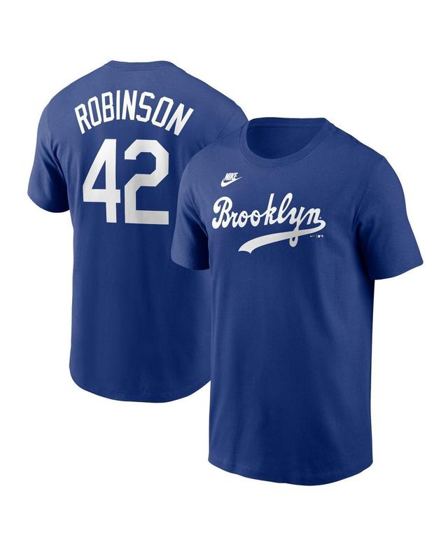 Nike Mens Jackie Robinson Royal Brooklyn Dodgers Cooperstown Collection Fuse Name Number T-Shirt Product Image