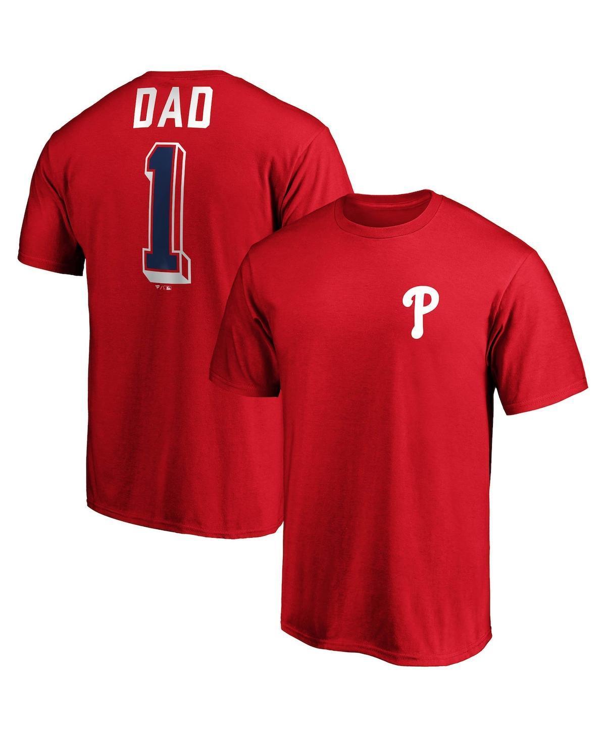 Mens Fanatics Red Cincinnati Reds Number One Dad Team T-shirt Product Image