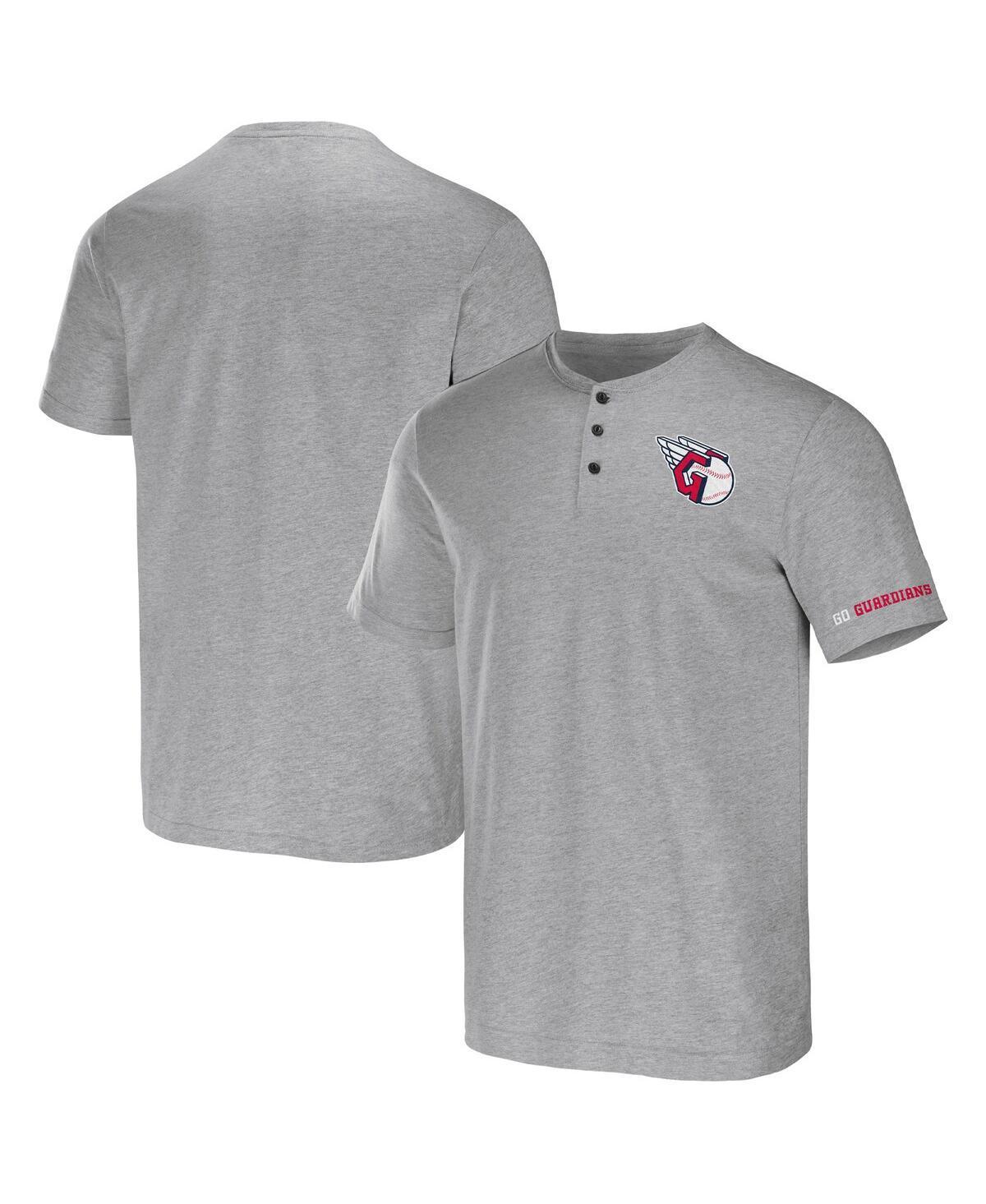 Mens Darius Rucker Collection by Fanatics Heather Gray Cleveland Guardians Henley T-shirt Product Image