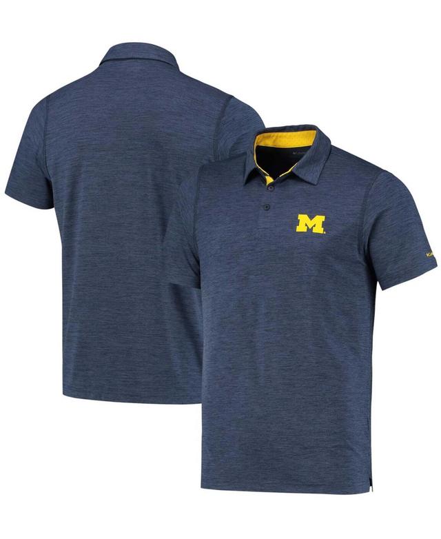 Mens Columbia Navy Michigan Wolverines Tech Trail Omni-Shade Polo Product Image