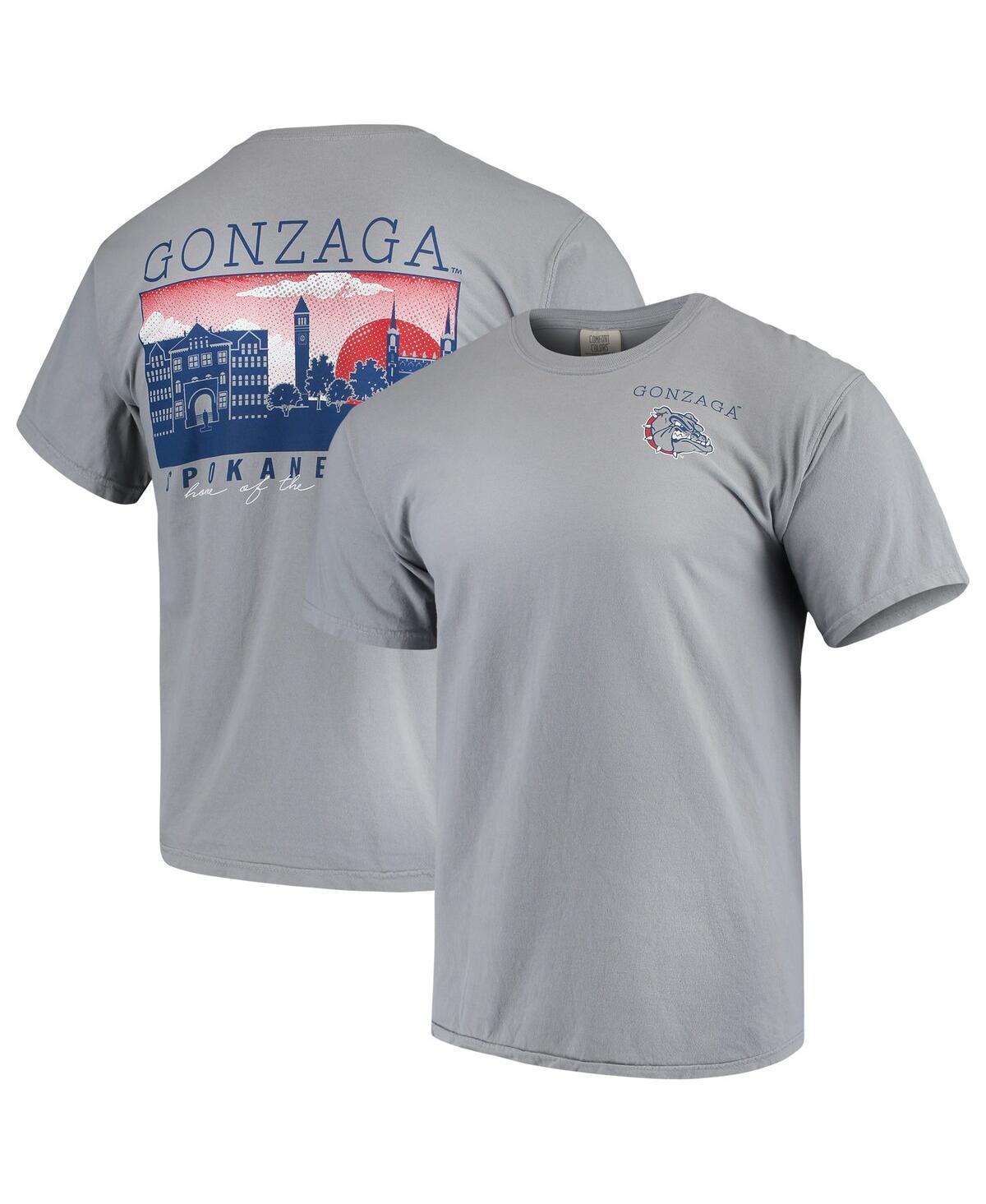 Mens Gray Gonzaga Bulldogs Team Comfort Colors Campus Scenery T-Shirt Product Image