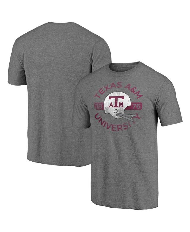 Mens Heathered Gray Texas A M Aggies Throwback Helmet Tri-Blend T-shirt Product Image