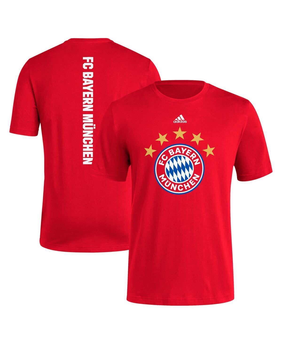 Mens adidas Red Bayern Munich Vertical Back T-Shirt Product Image