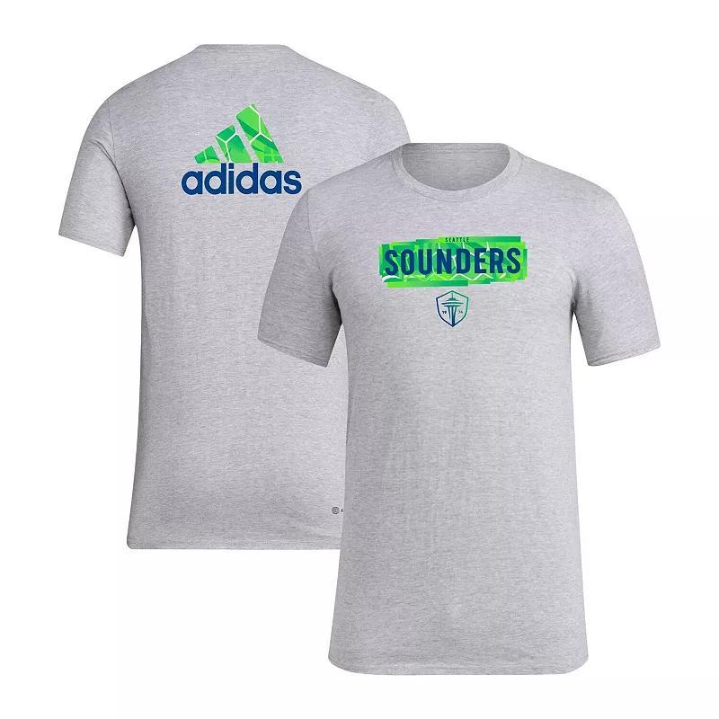 Mens adidas Heather Gray Seattle Sounders FC Local Pop AEROREADY T-Shirt Product Image