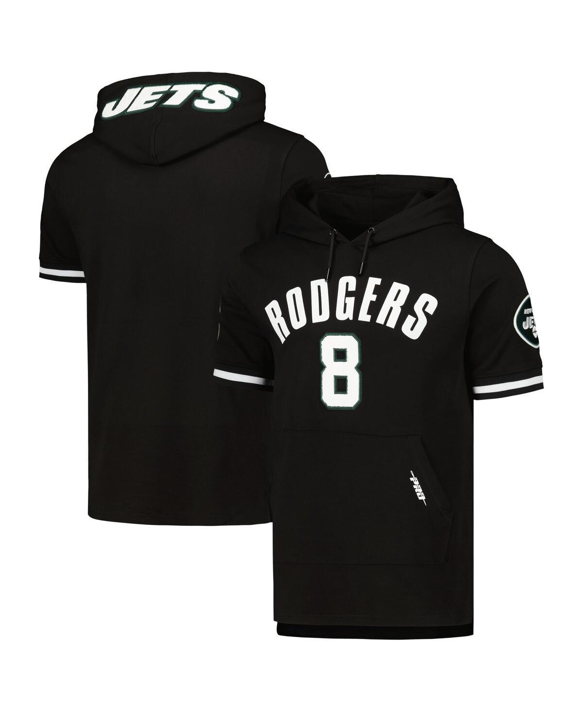 Mens Pro Standard Aaron Rodgers Black New York Jets Player Name and Number Hoodie T-shirt Product Image