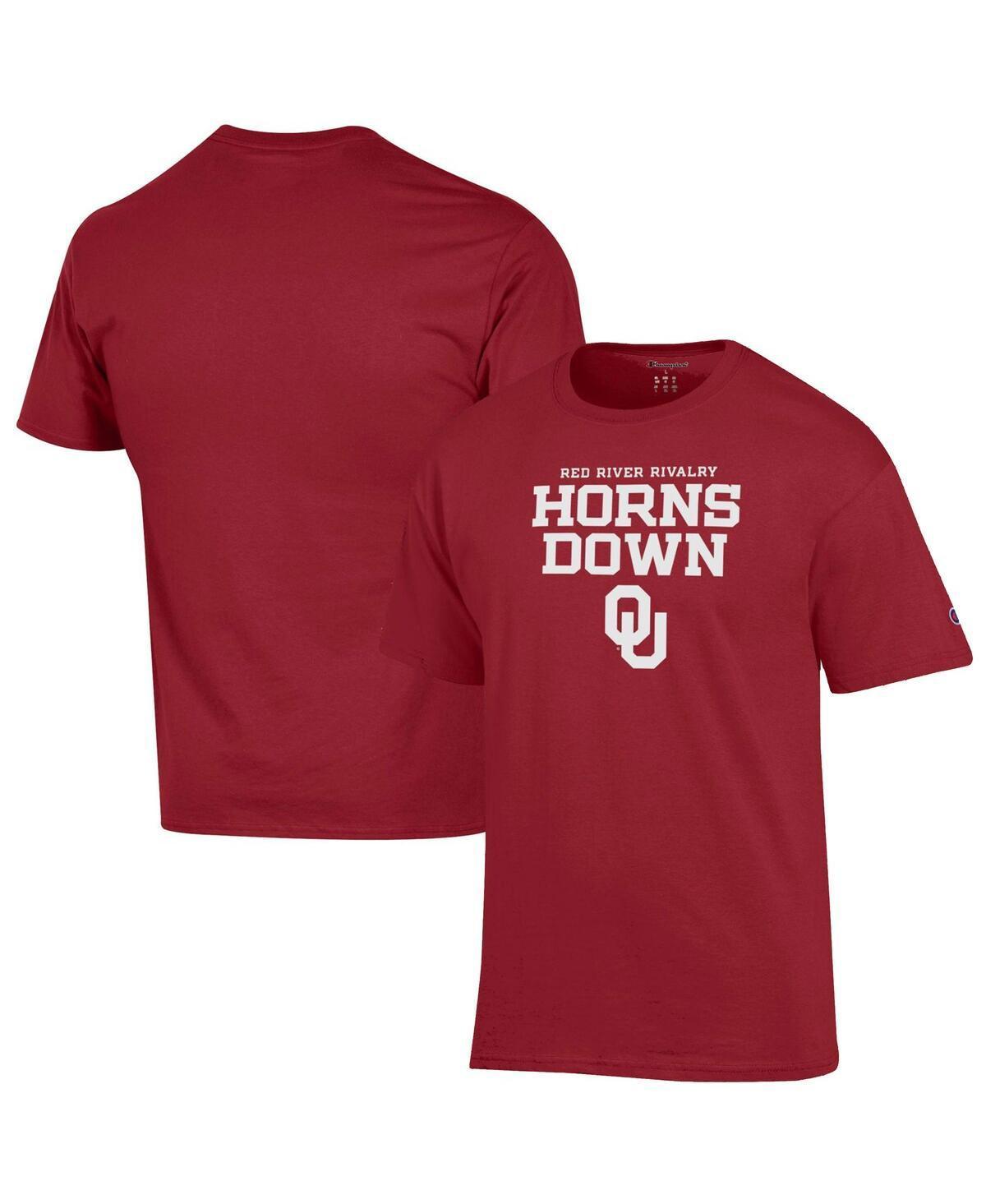 Mens Champion Crimson Oklahoma Sooners Red River Rivalry Slogan T-shirt Product Image