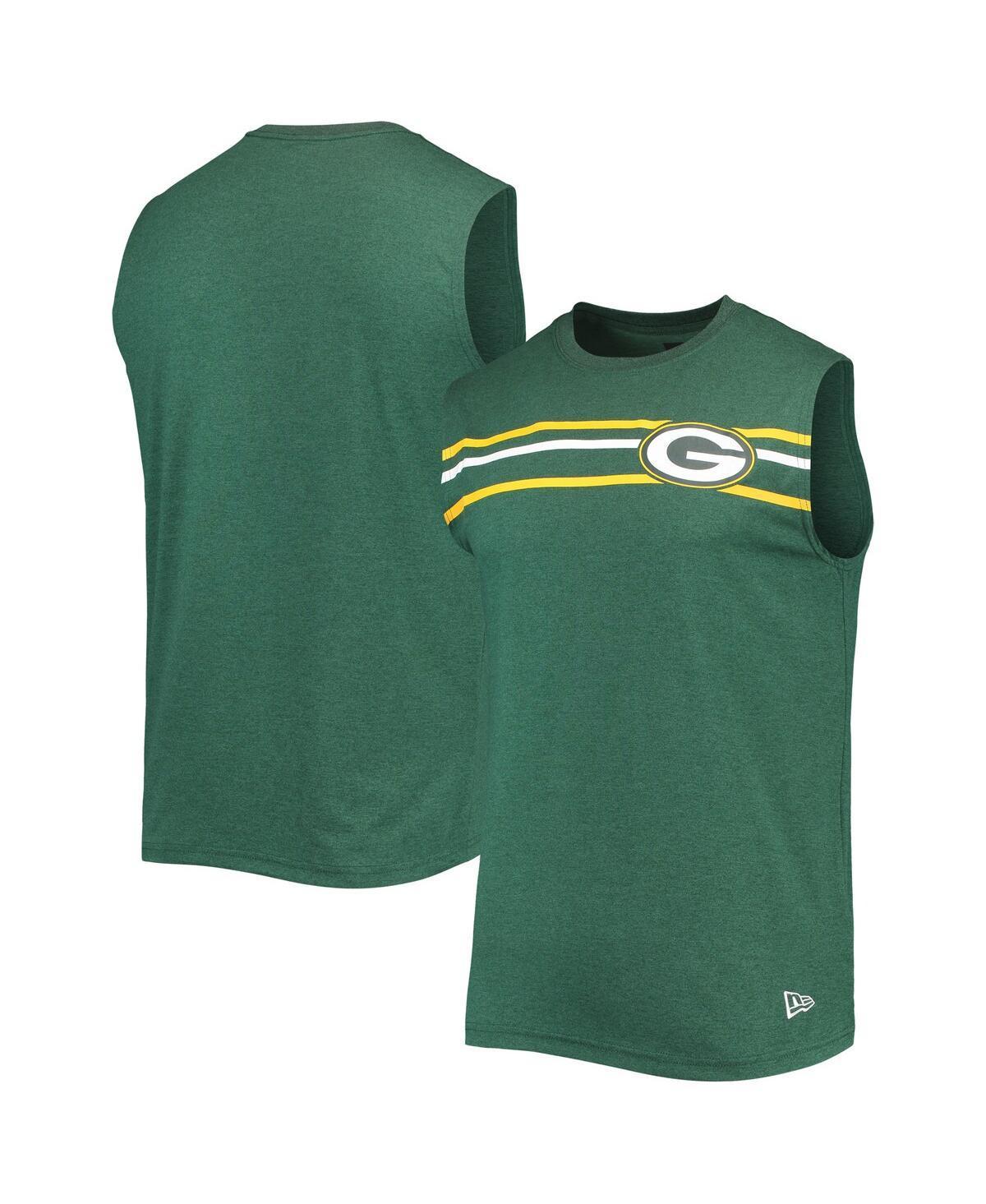 Mens New Era Bay Packers Brushed Sleeveless Tank Top Product Image