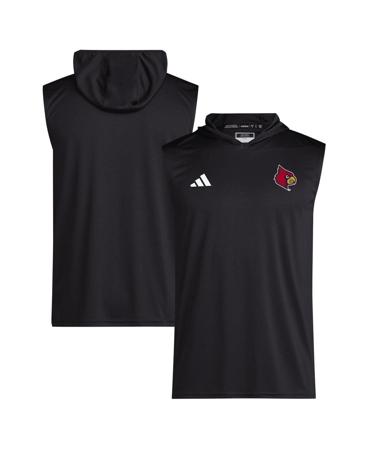 Adidas Mens Black Louisville Cardinals 2024 Sideline Hoodie Sleeveless Shirt Product Image