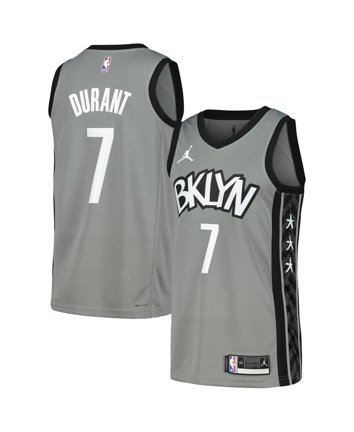 Mens Jordan Kevin Durant Gray Brooklyn Nets Swingman Player Jersey - Statement Edition - Gray Product Image