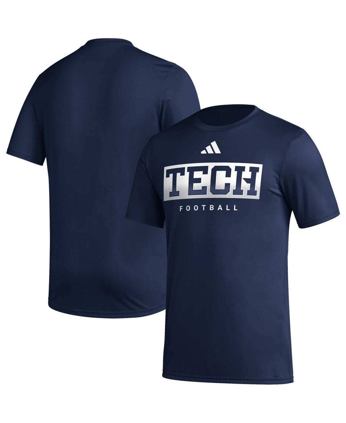 Mens adidas Navy Georgia Tech Yellow Jackets Football Practice Aeroready Pregame T-shirt Product Image