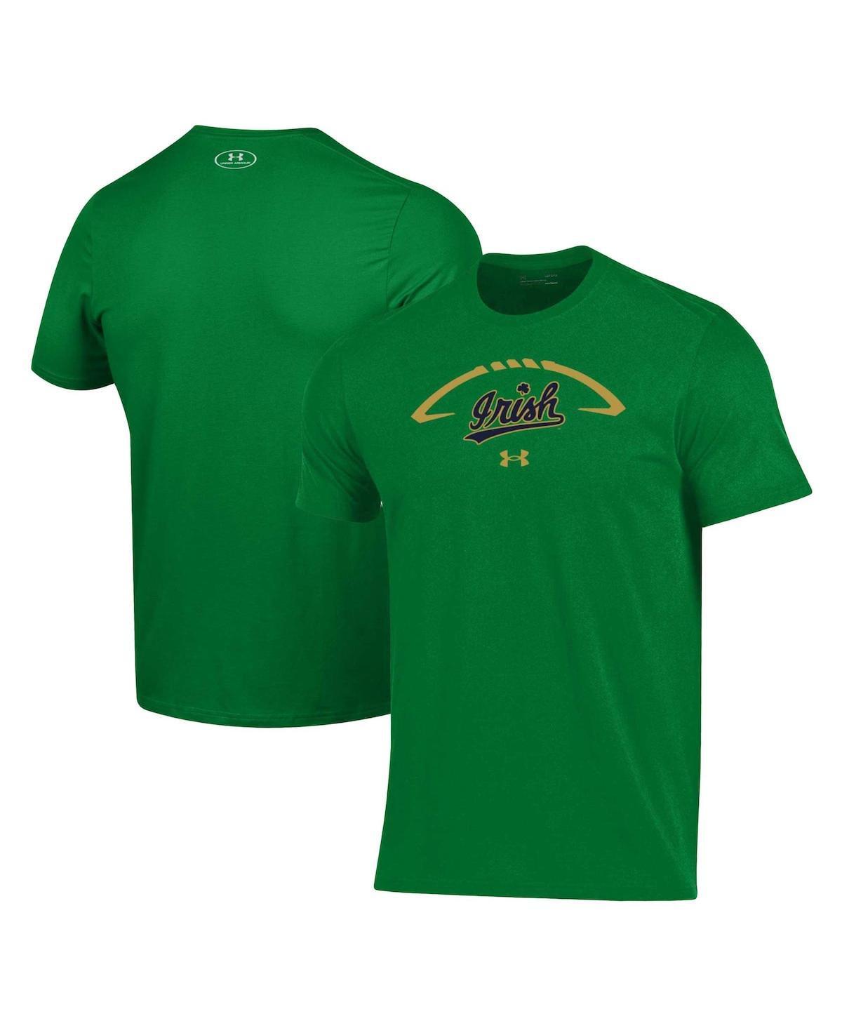 Under Armour Mens Kelly Green Notre Dame Fighting Irish Football Icon T-Shirt Product Image