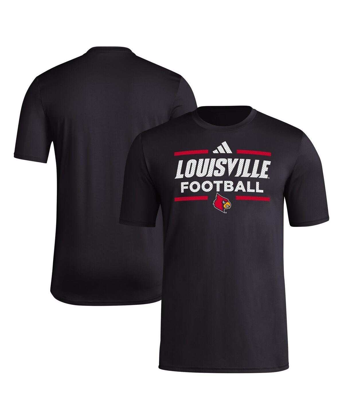 Adidas Mens Black Louisville Cardinals Locker Football Pre-Game Aeroready T-Shirt Product Image