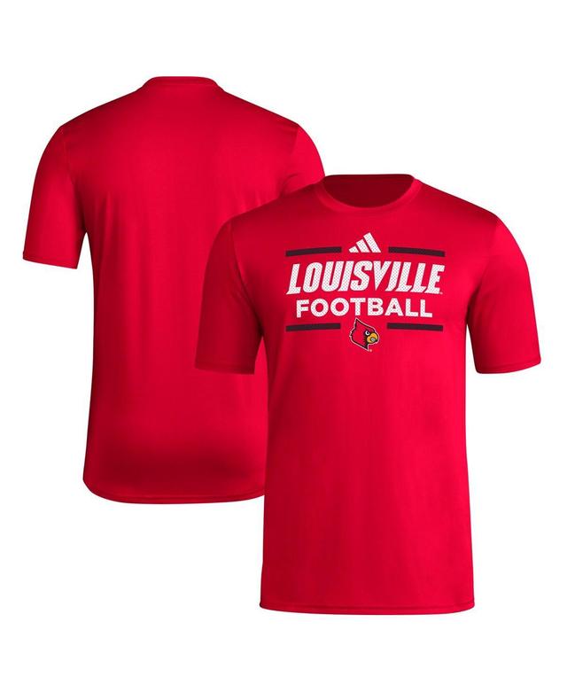 Adidas Mens Red Louisville Cardinals Locker Football Pre-Game Aeroready T-Shirt Product Image