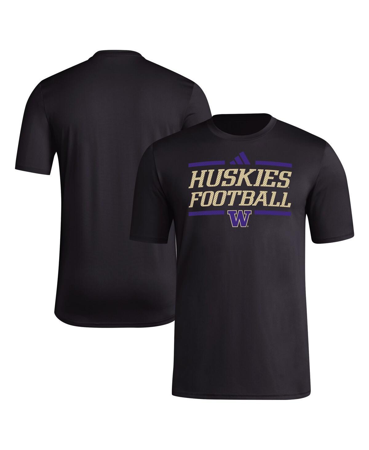 Adidas Mens Black Washington Huskies Locker Football Pre-Game Aeroready T-Shirt Product Image