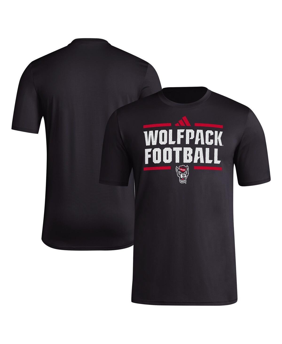 Mens adidas Black NC State Wolfpack Locker Football Pre-Game AEROREADY T-Shirt Product Image