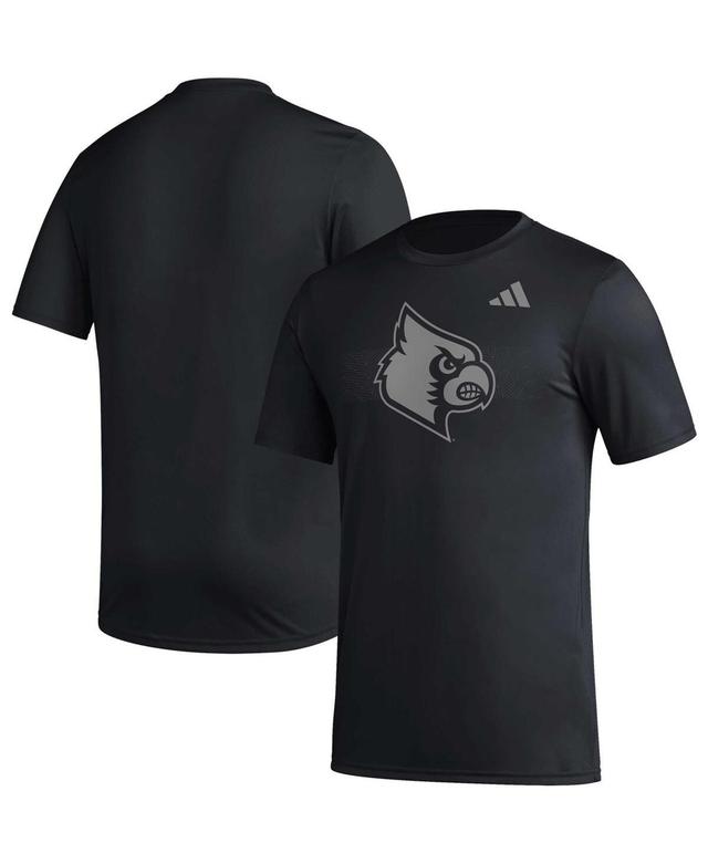 Mens adidas Black Louisville Cardinals Pregame Aeroready T-shirt Product Image