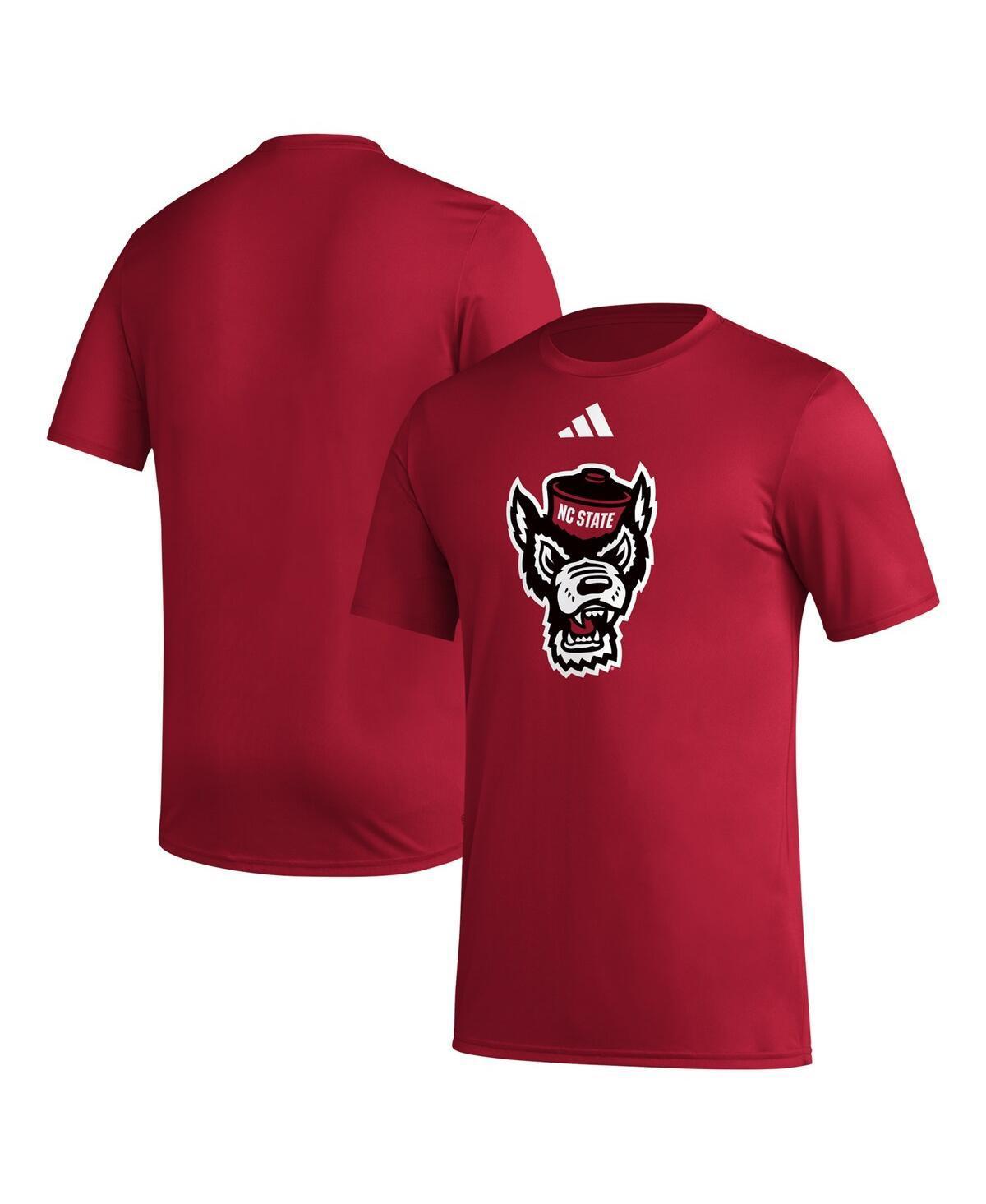 Adidas Mens Red Nc State Wolfpack Primary Locker Logo Pre-Game Aeroready T-Shirt Product Image