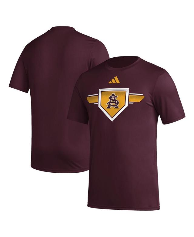 Mens adidas Maroon Arizona State Sun Devils 2023/24 Aeroready Homeland Plate Pregame T-shirt Product Image