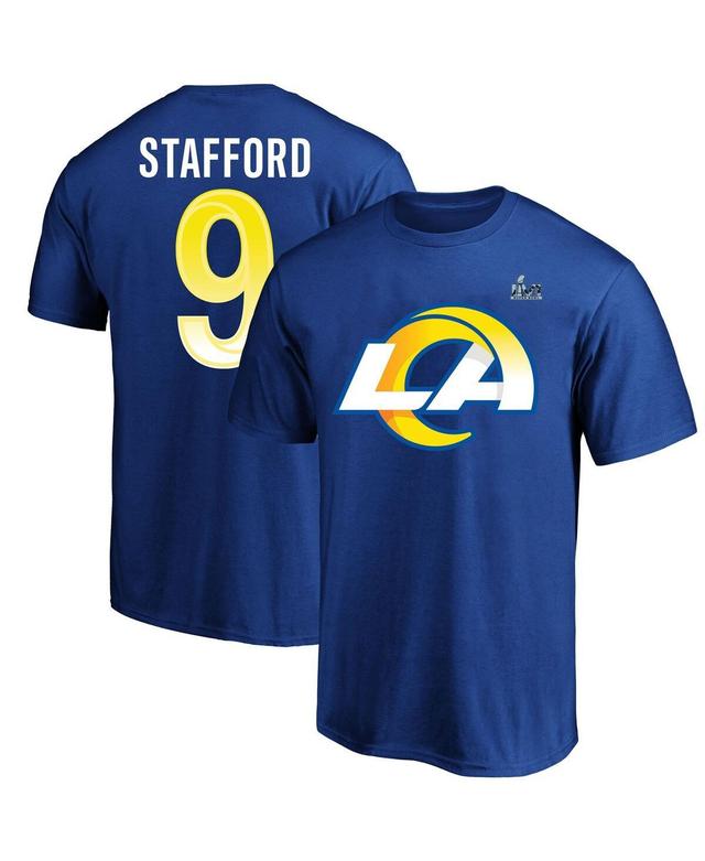 Mens Fanatics Matthew Stafford Royal Los Angeles Rams Super Bowl Lvi Big and Tall Name and Number T-shirt Product Image