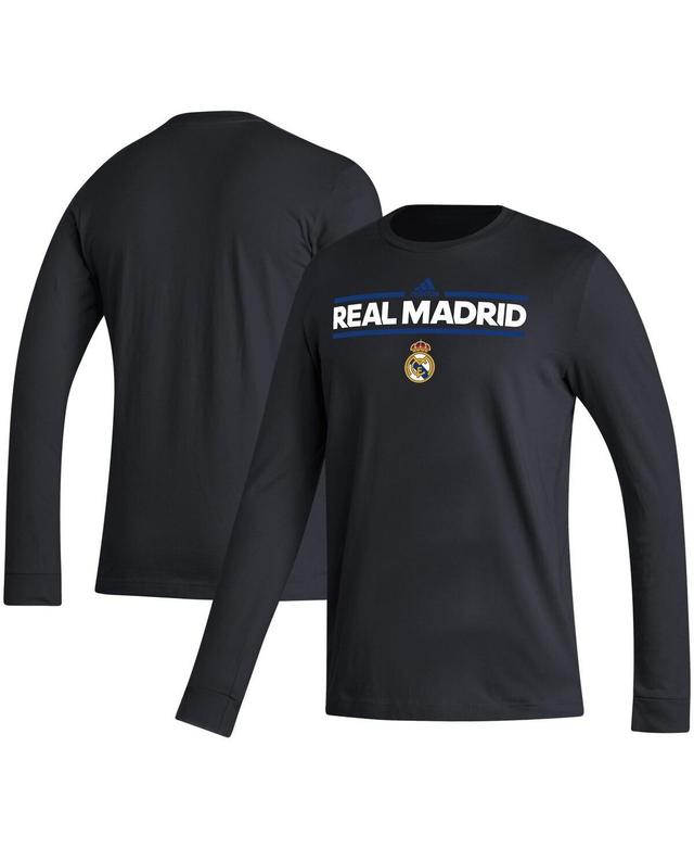 Mens adidas Black Real Madrid AEROREADY Dassler Long Sleeve T-Shirt Product Image