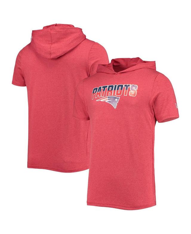 Mens New Era Heathered New England Patriots Team Brushed Hoodie T-Shirt Product Image