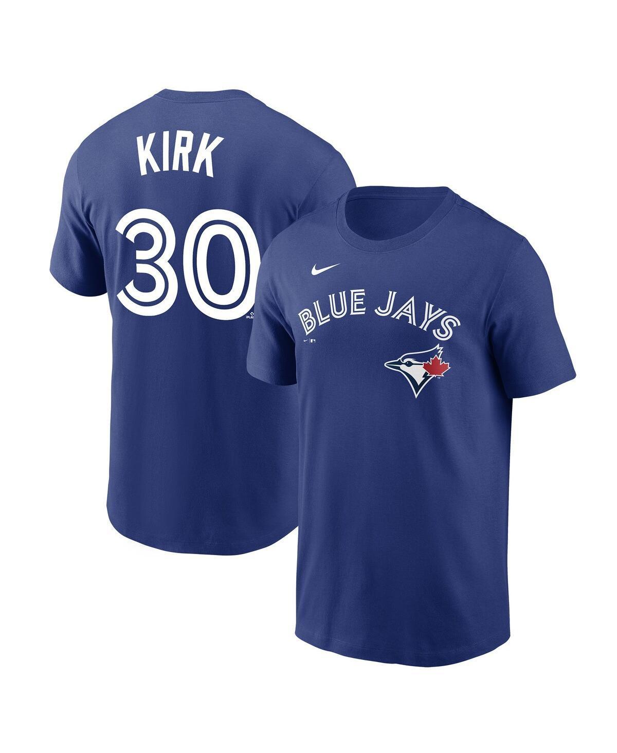 Mens Nike Alejandro Kirk Royal Toronto Blue Jays Player Name and Number T-shirt Product Image