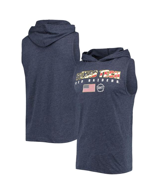 Mens Colosseum Heathered Navy Texas Tech Red Raiders Oht Military-inspired Appreciation Americana Hoodie Sleeveless T-shirt Product Image