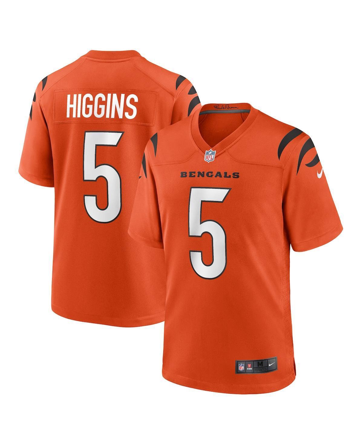 Mens Nike Tee Higgins Orange Cincinnati Bengals Alternate Game Player Jersey - Orange Product Image