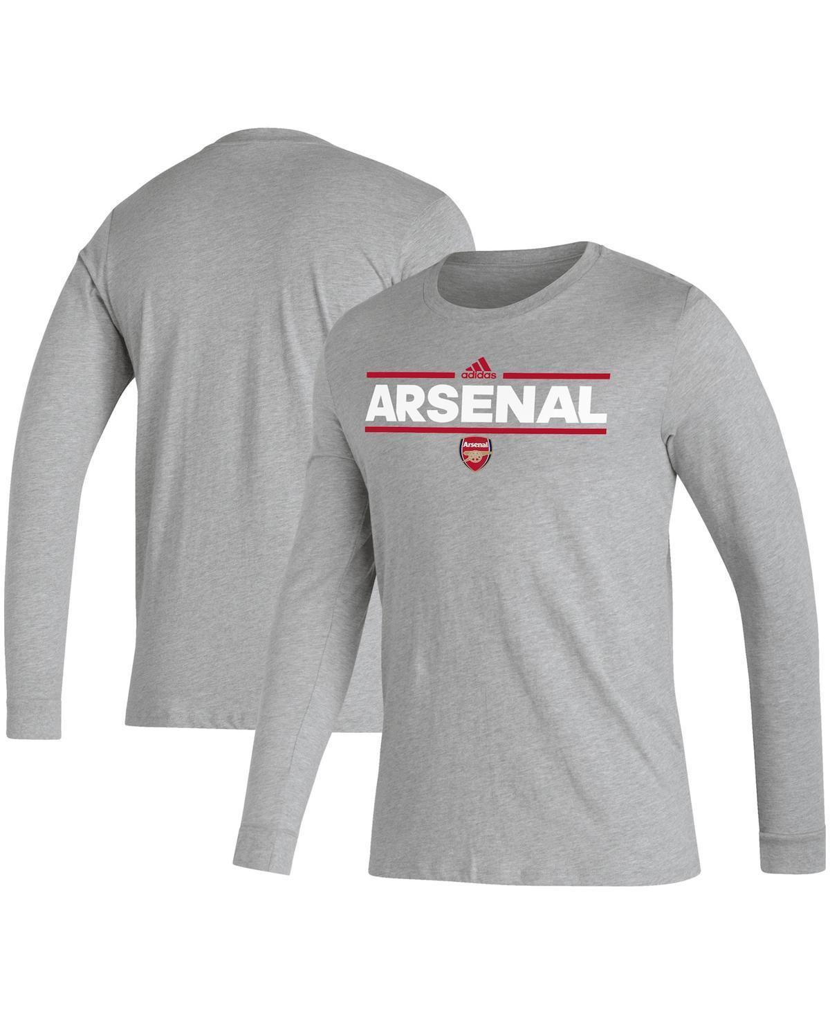 Mens adidas Heather Gray Arsenal AEROREADY Dassler Long Sleeve T-Shirt Grey Product Image