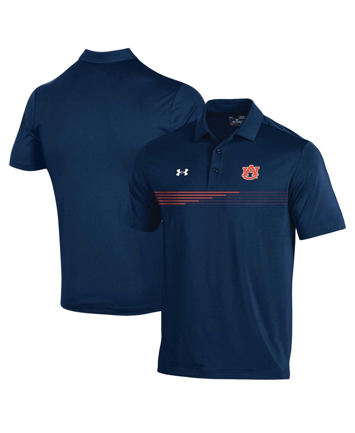 Mens Under Armour Navy Auburn Tigers Tee To Green Stripe Polo Shirt Product Image