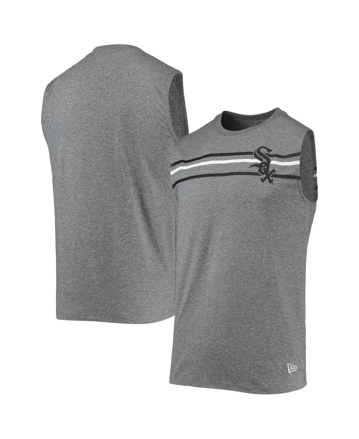 Mens New Era Heathered Gray Chicago White Sox Muscle Tank Top Product Image