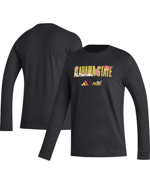 Mens adidas Black Alabama State Hornets Honoring Black Excellence Long Sleeve T-shirt Product Image