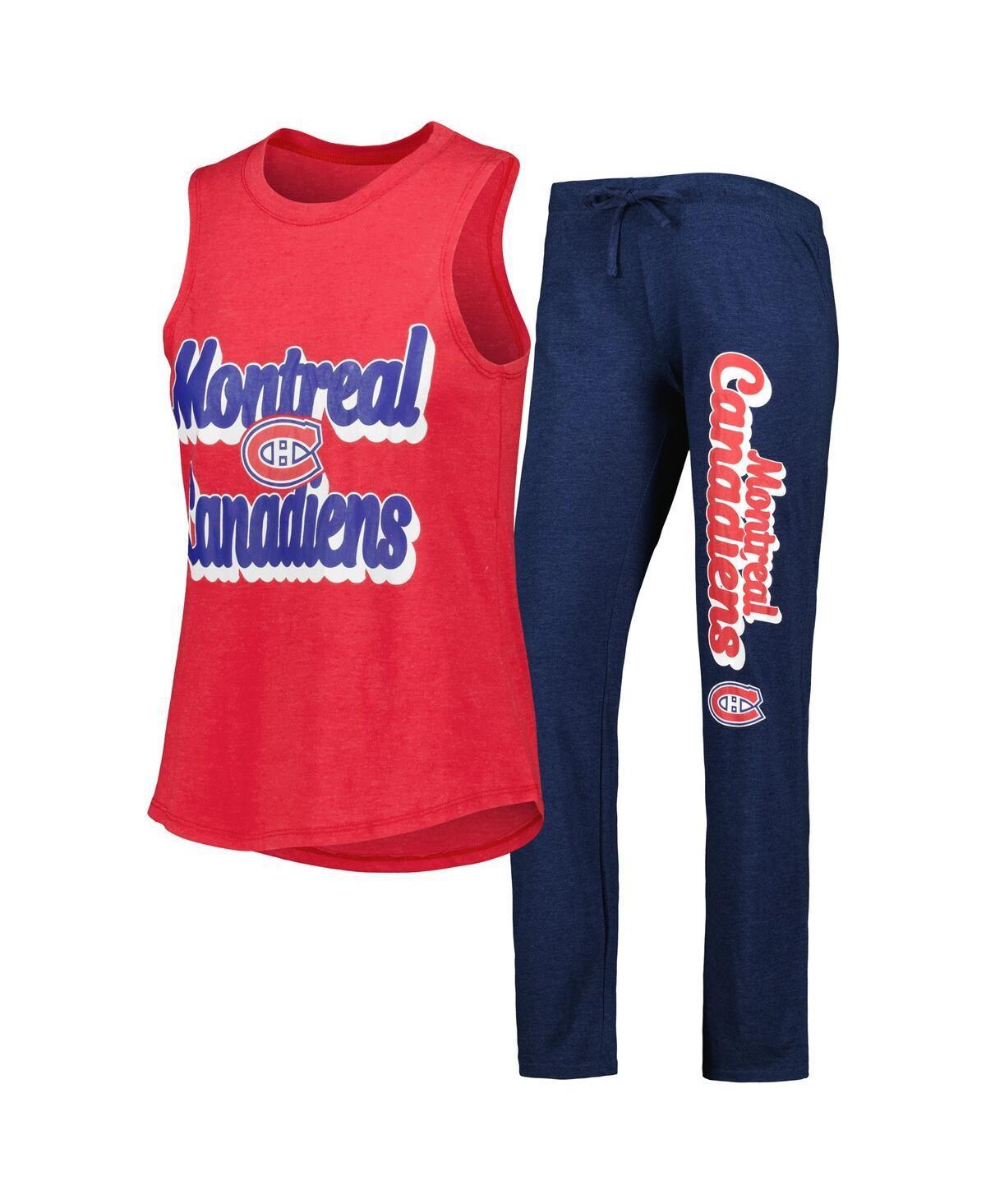 Womens Concepts Sport Heather /Heather Navy Montreal Canadiens Meter Muscle Tank Top & Pants Sleep Set Product Image