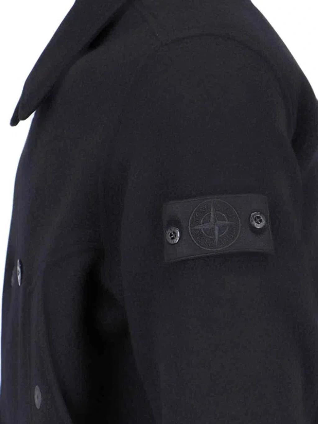 STONE ISLAND Bomber Black Cotton Product Image