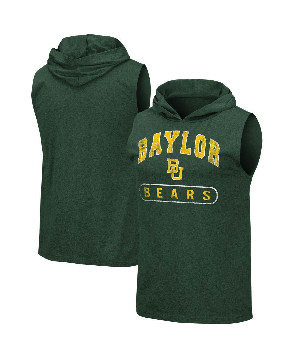 Mens Colosseum Heathered Green Baylor Bears Varsity Hoodie Tank Top Product Image