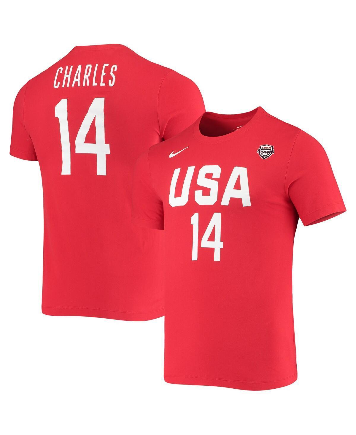 Womens Nike Tina Charles Usa Basketball Red Name and Number Performance T-shirt Product Image