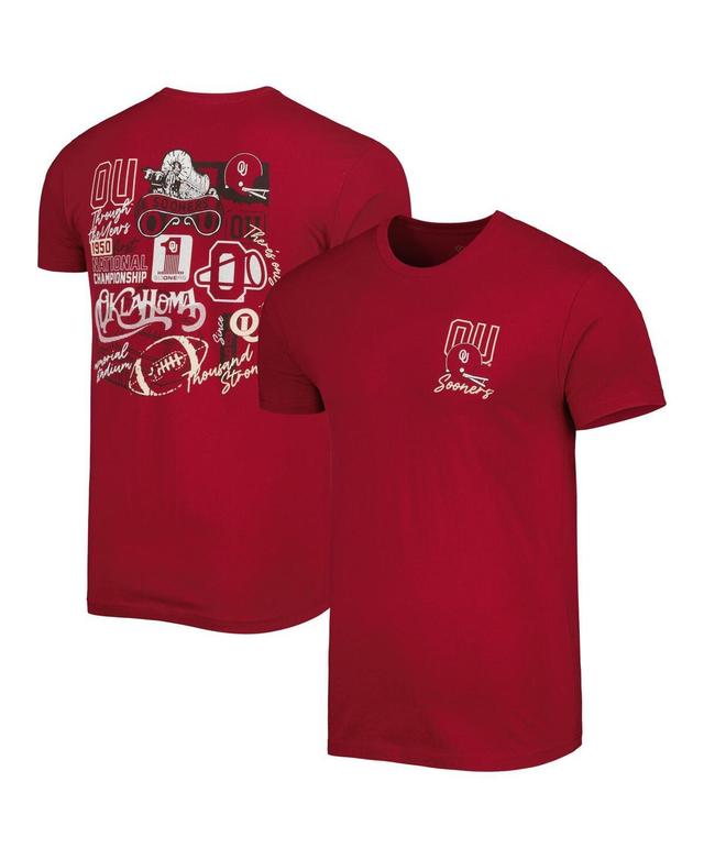 Mens Crimson Oklahoma Sooners Vintage-Inspired Through the Years Two-Hit T-shirt Product Image