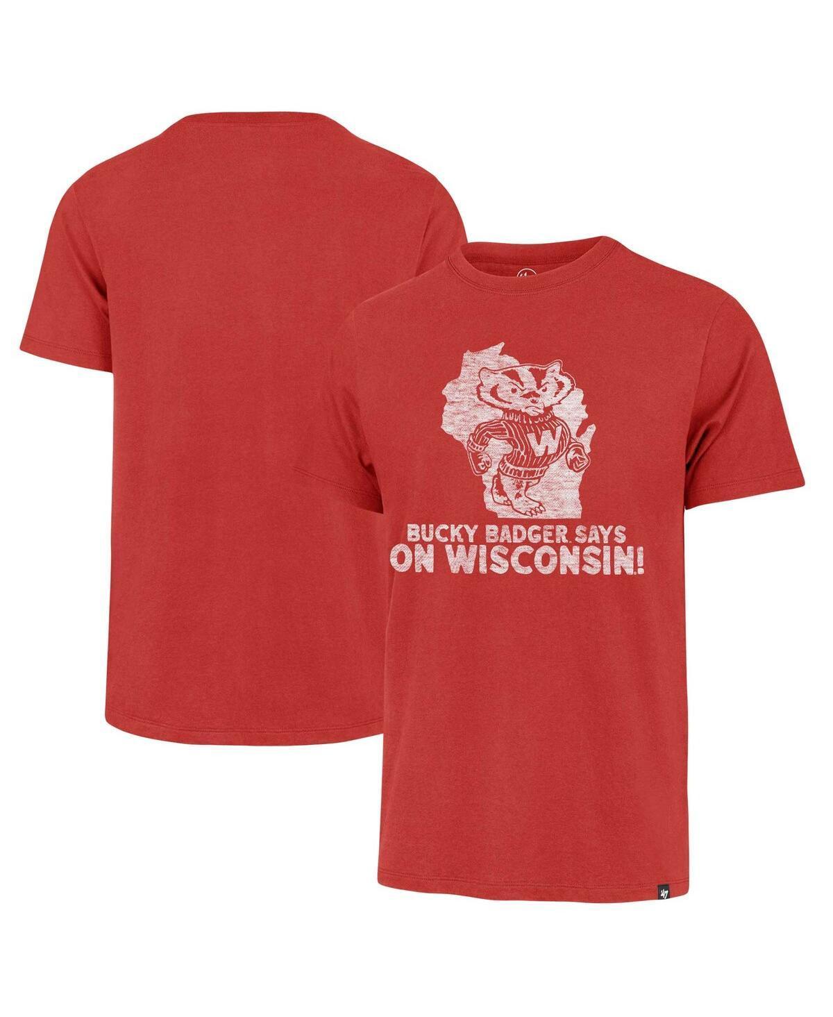 Mens 47 Brand Red Distressed Wisconsin Badgers Article Franklin T-shirt Product Image