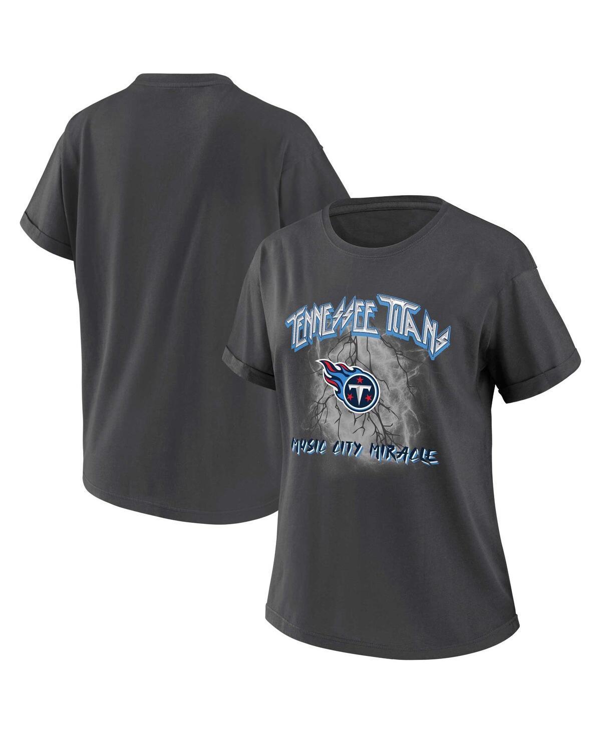 Womens WEAR by Erin Andrews Charcoal Carolina Panthers Boyfriend T-Shirt Product Image