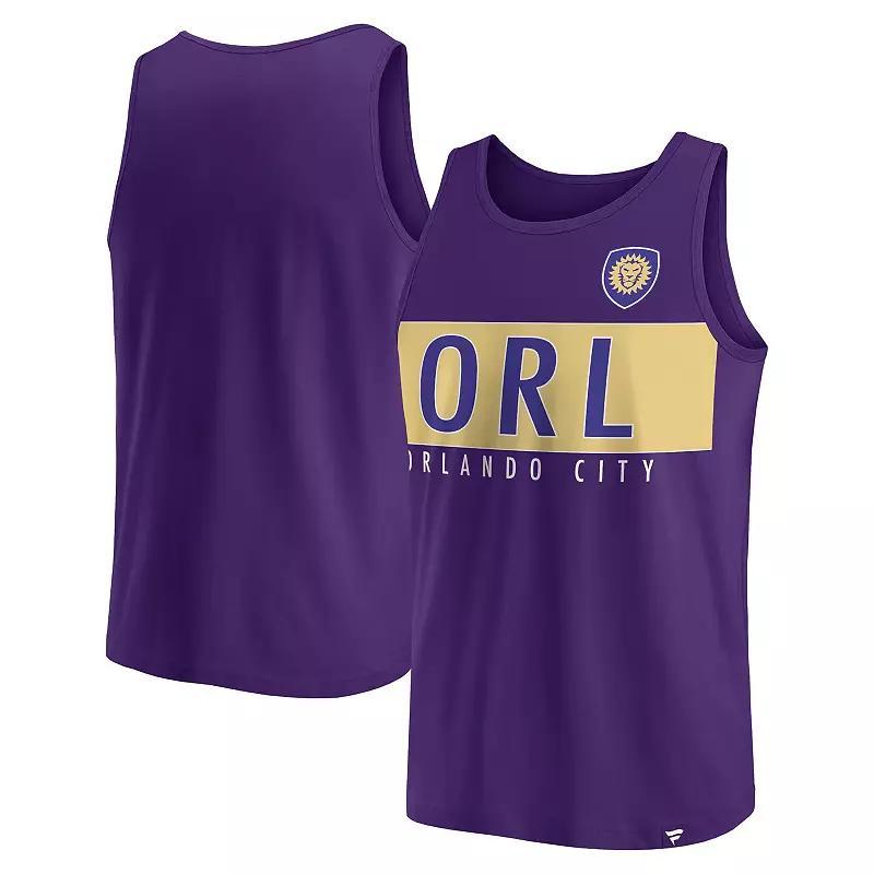 Mens Fanatics Branded Purple Orlando City SC Run Angle Tank Top Product Image